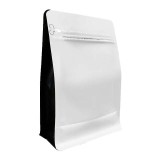 Valve pouch white with gray sides and zipper
