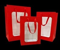 Luxury Red Gift Window Bags 250gr.